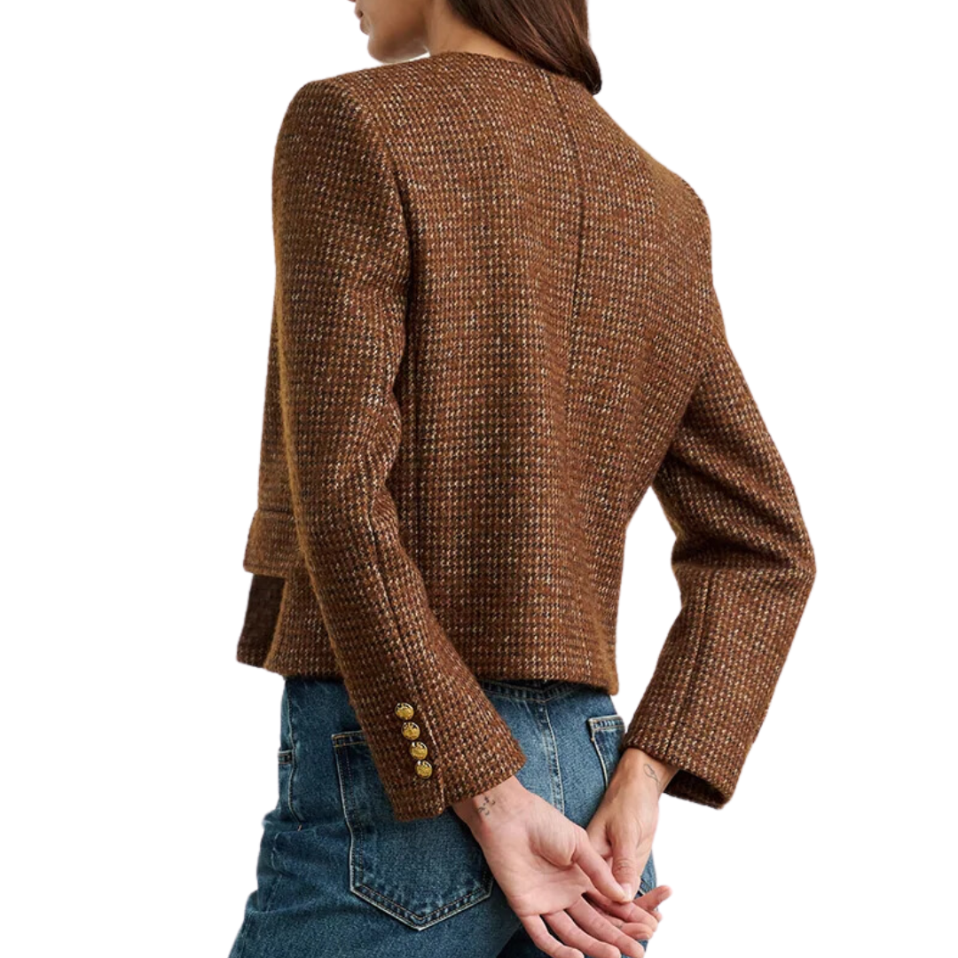 Melanie Jacket in Saddle Check
