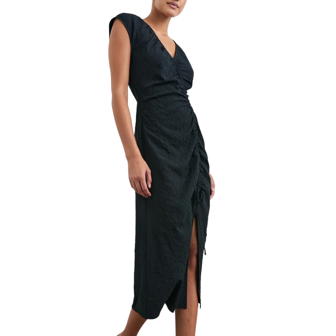 Auren Dress in Black Jacquard