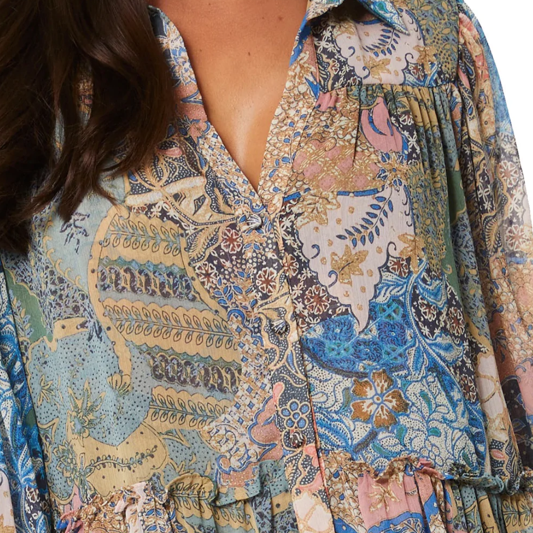 Mita Dress in Patchwork Batik