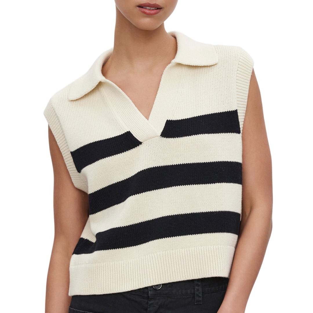 Mariette Vest in Cream/Black