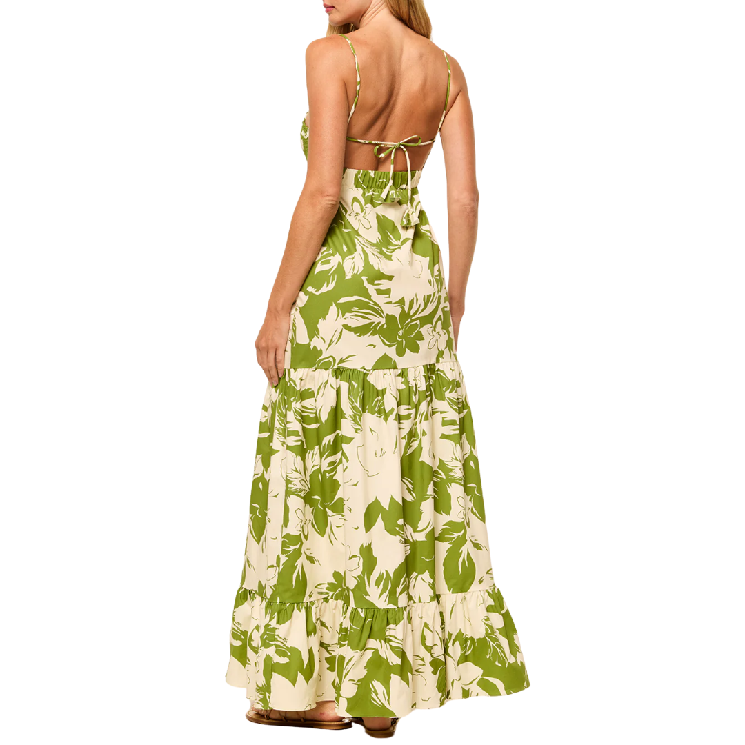 Carmela Dress in Green Goddess Poplin