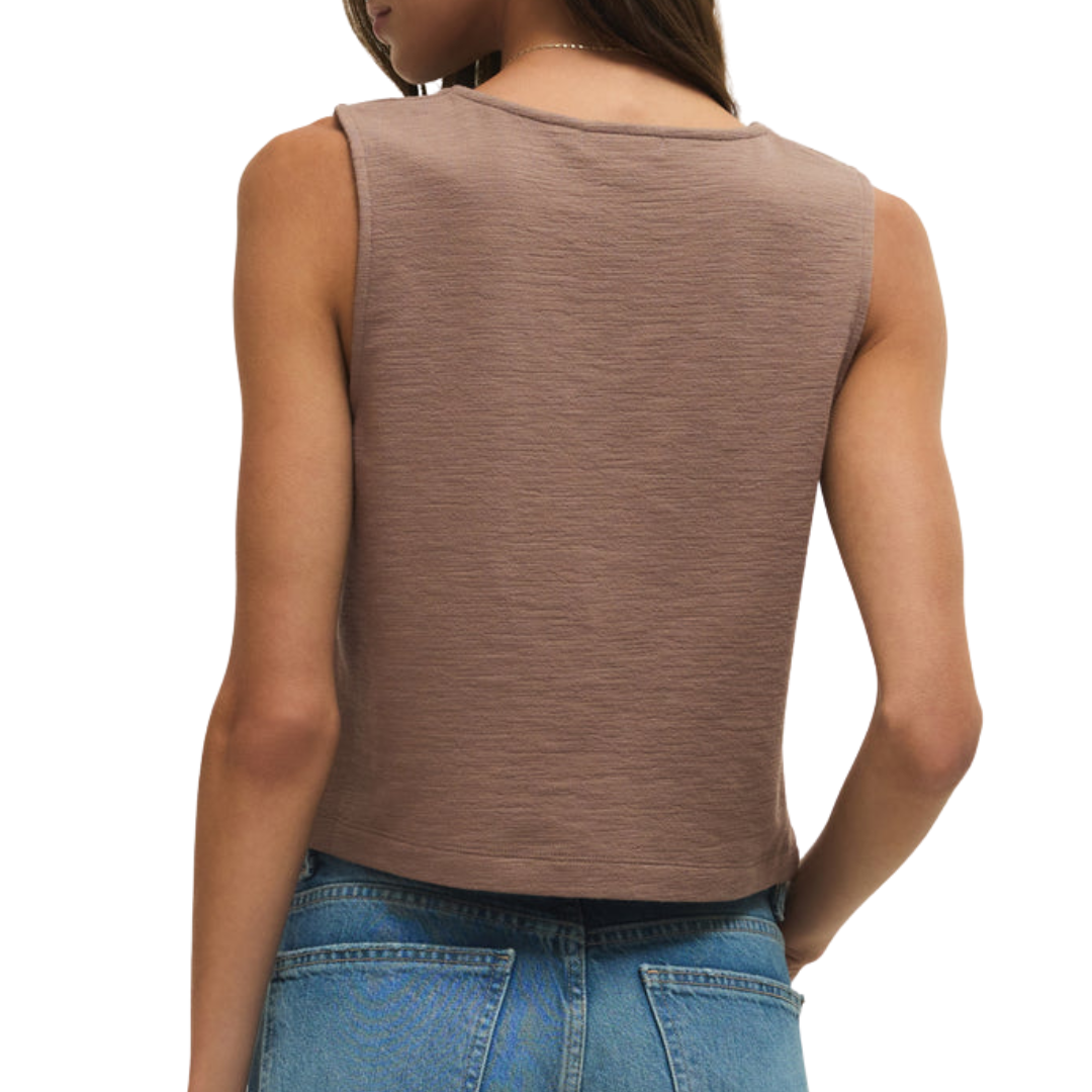 Noelle Textured Tank Top in Milk Shake