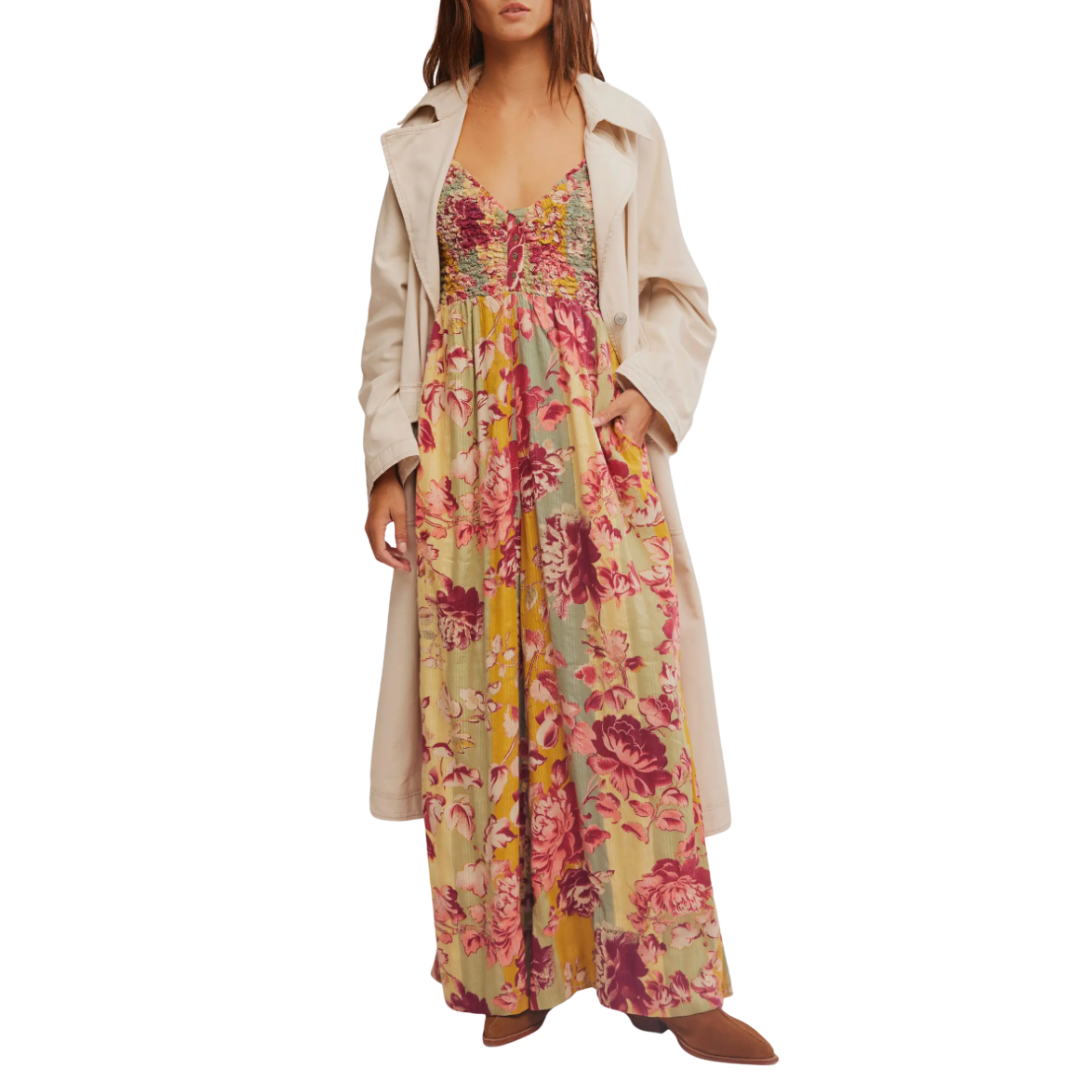 Melrose Wide Leg Jumpsuit in Warm Combo
