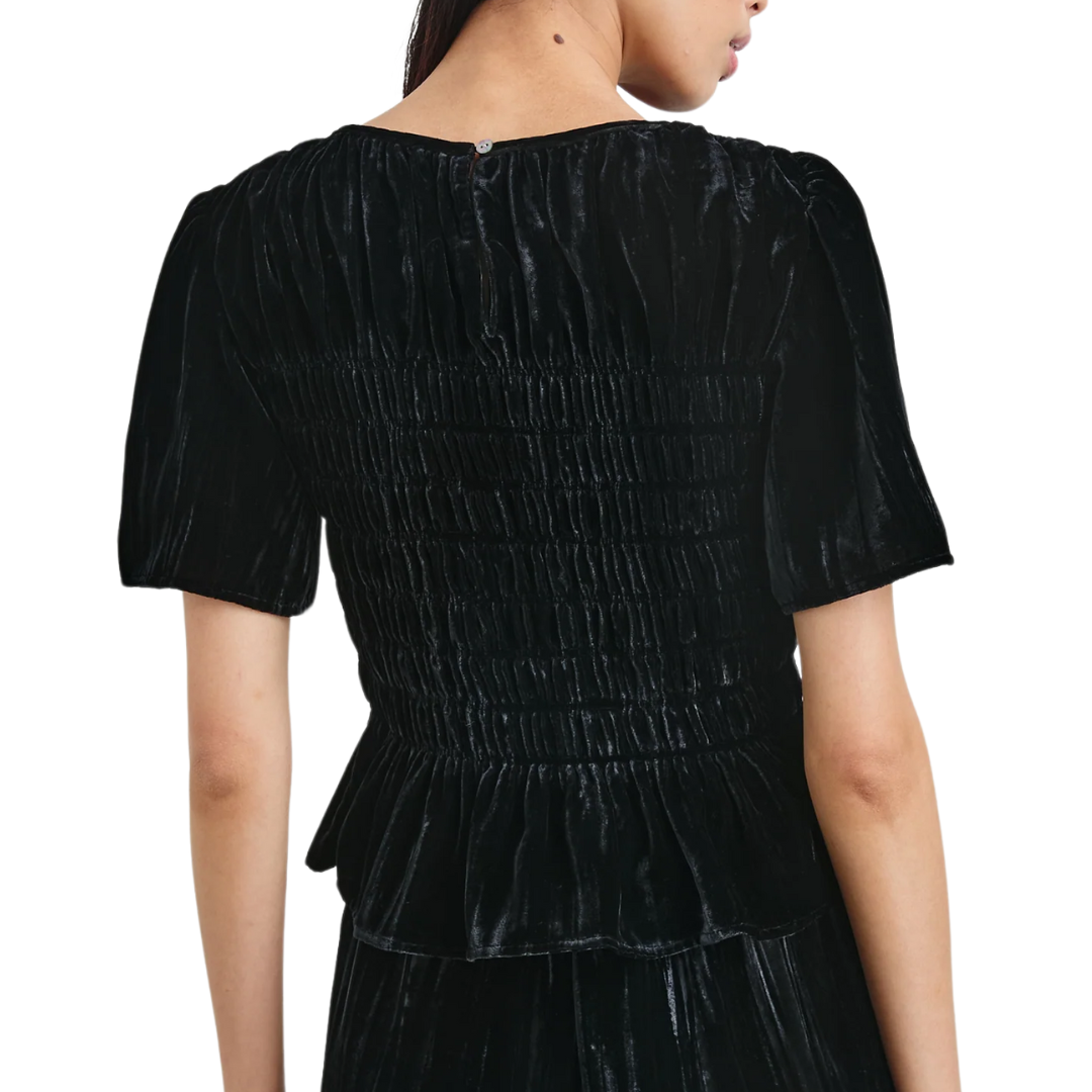 Rosie Top in Black Velvet