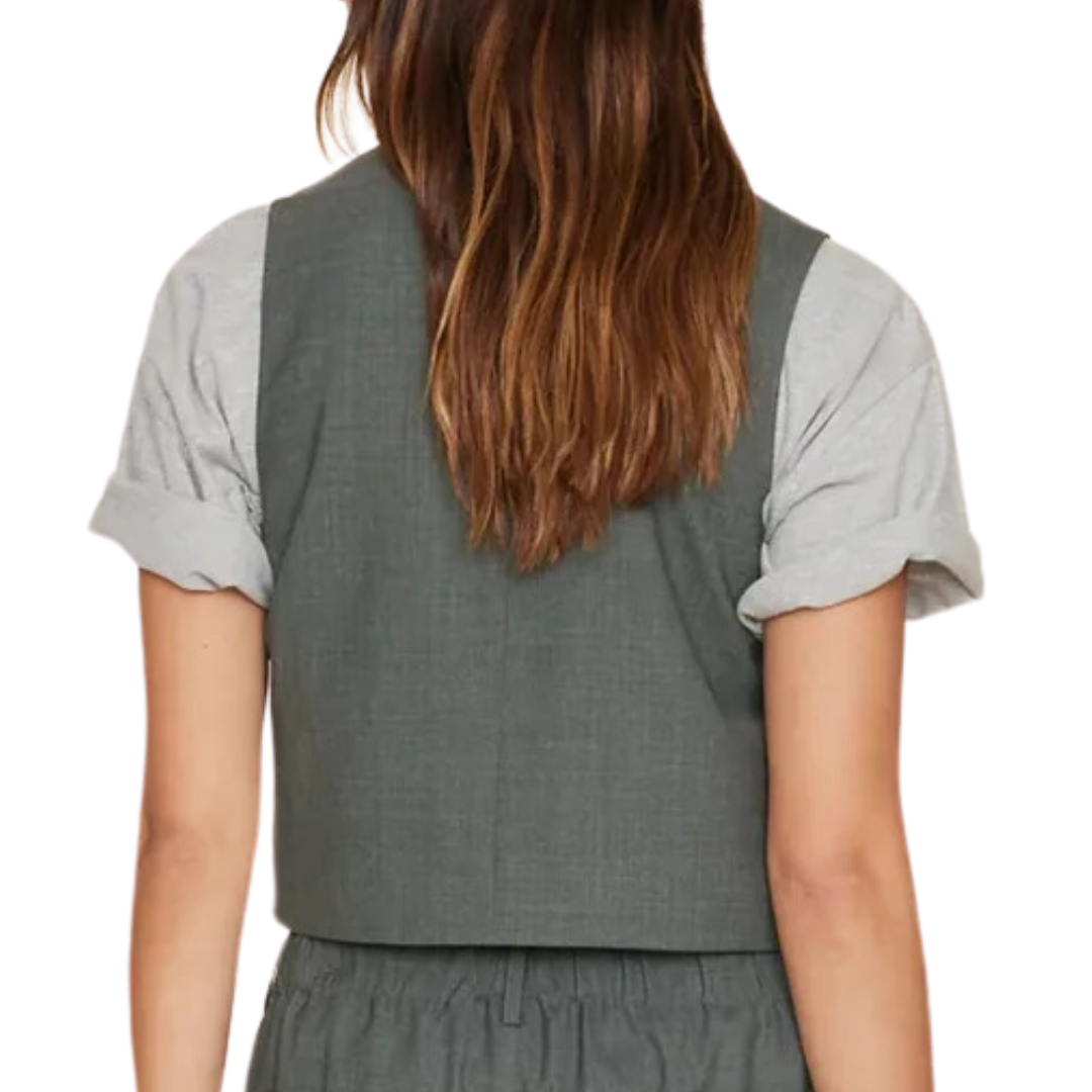 Vinny Vest in Charcoal Melange