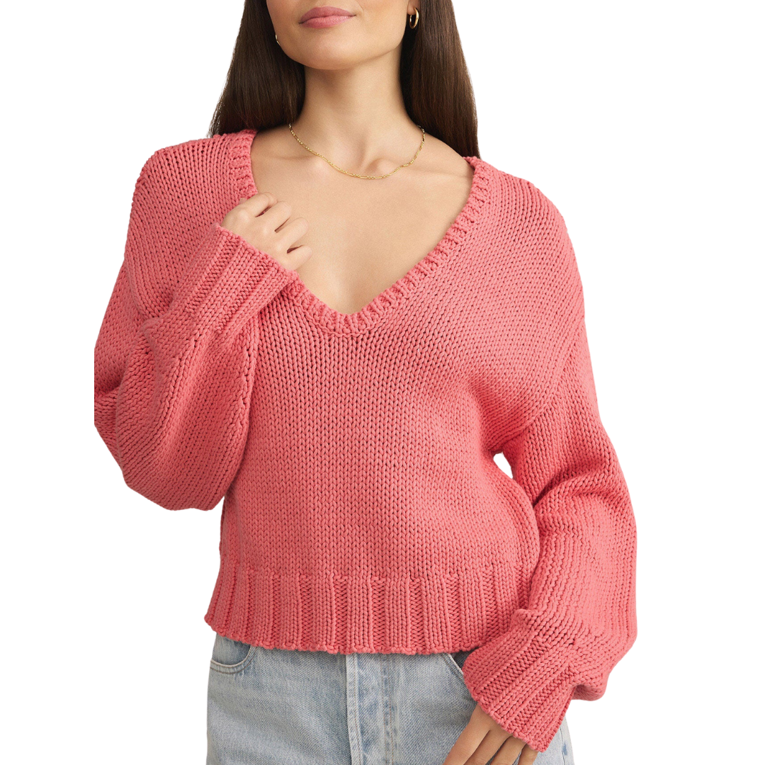 Vida Reversible Sweater in Sunset Pink