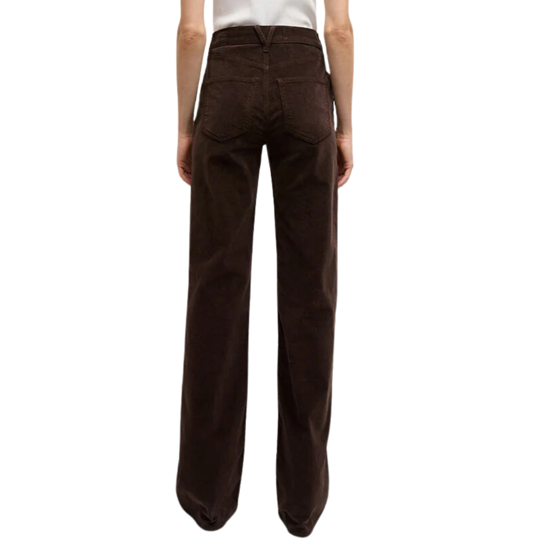 Crosbie Corduroy Wide-Leg Pant in Dark Chocolate