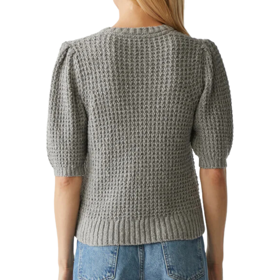 Gemma Puff Sleeve Sweater in Heather Grey