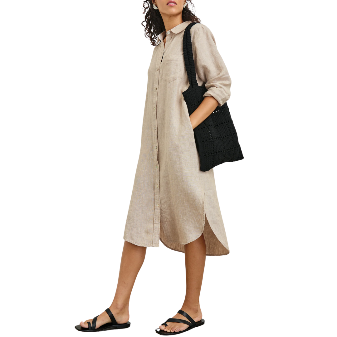 Val Shirt Dress in Heathered Flax