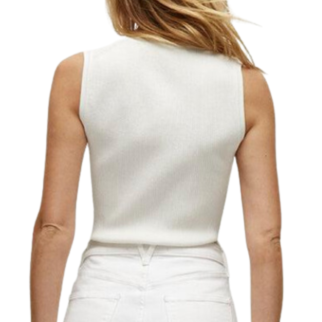 Sid Sleeveless Pullover in Off White