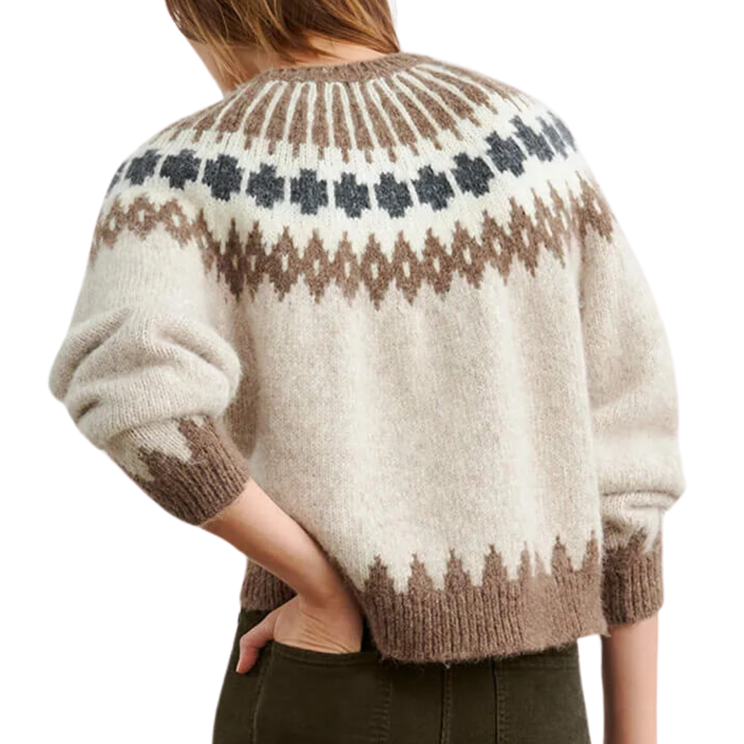 Alena Sweater in Oatmeal Fairisle