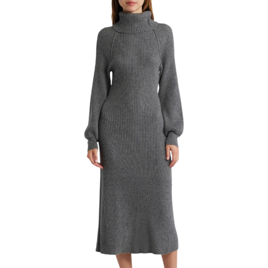 Carrie Midi Dress in Heather Charcoal