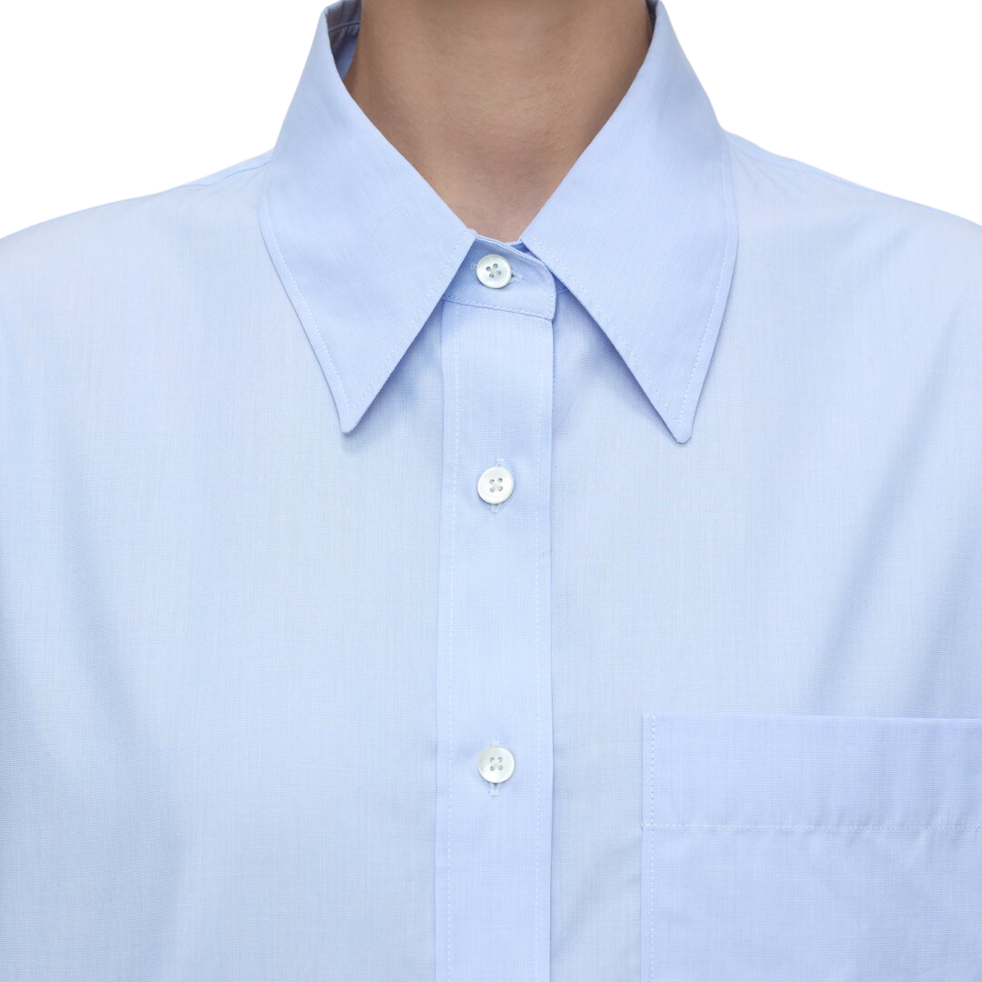 Cotton Shirt Blouse in Lazio Blue