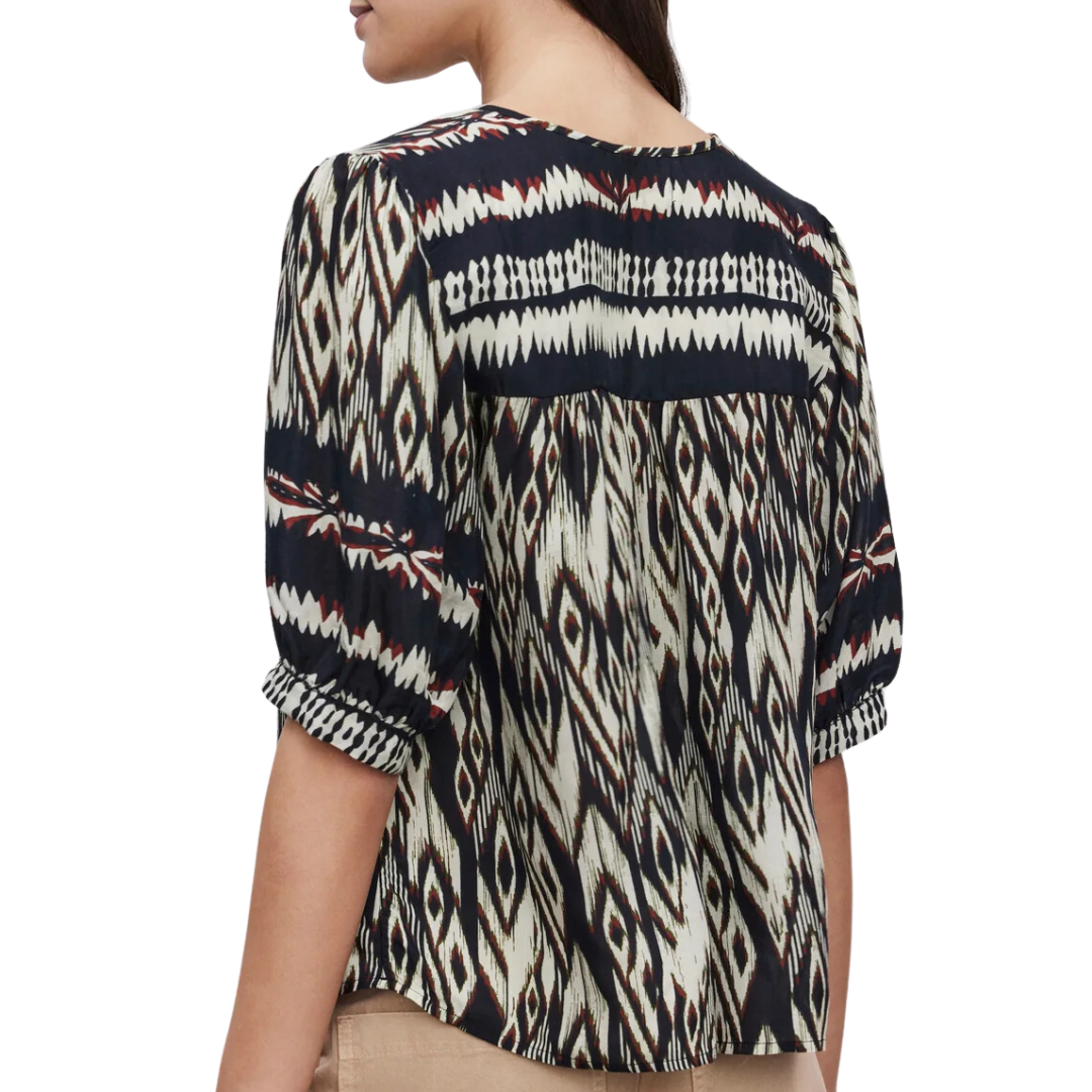 Beatrice Top in Black/Ecru