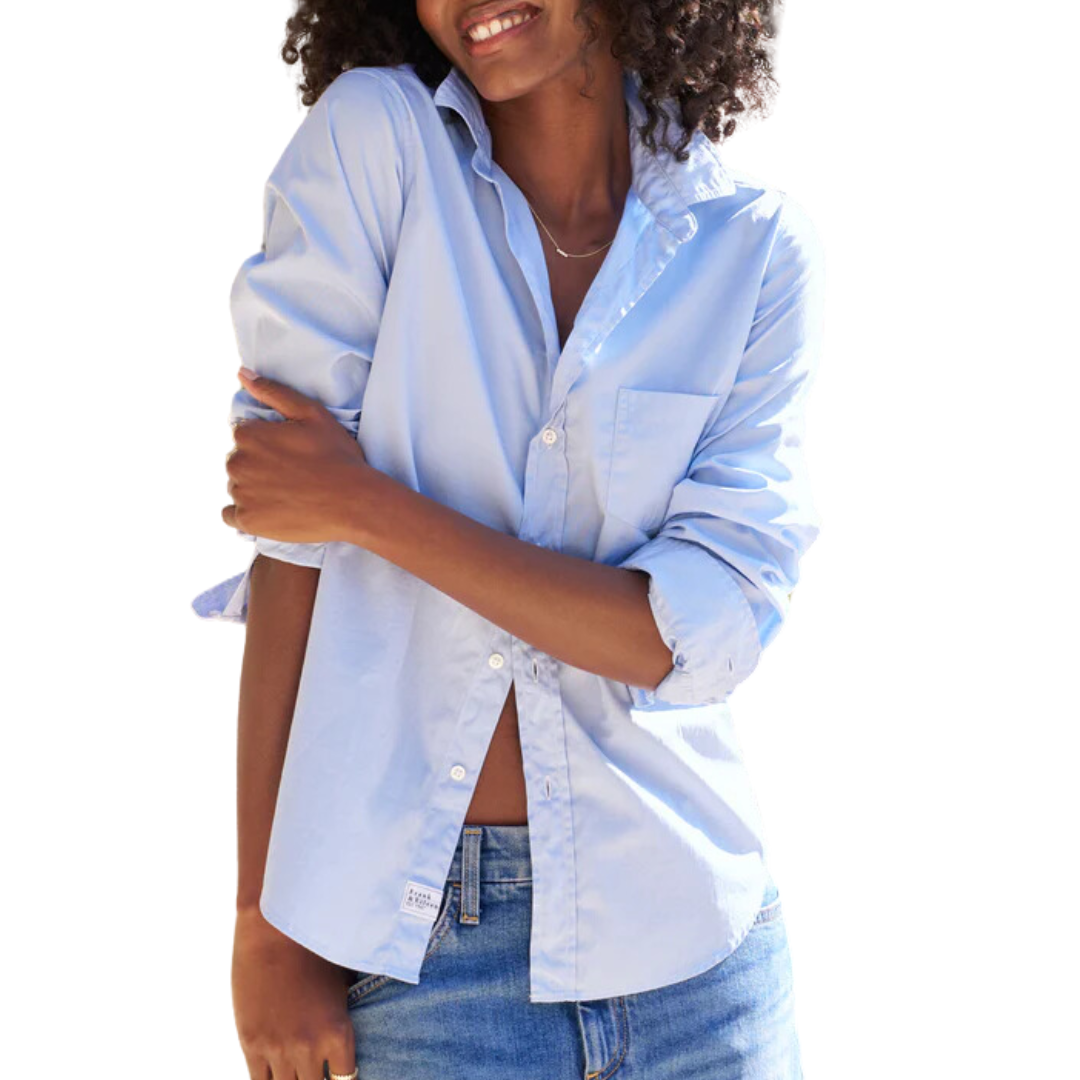 Barry Tailored Button-Up Shirt in Shirting Blue