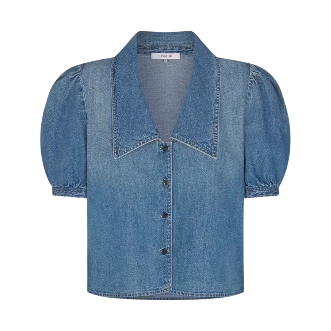 Denim Sailor Blouse in Starlet