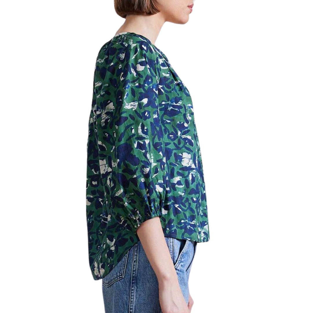 Mitte Top in Aqua Di Fiore Green