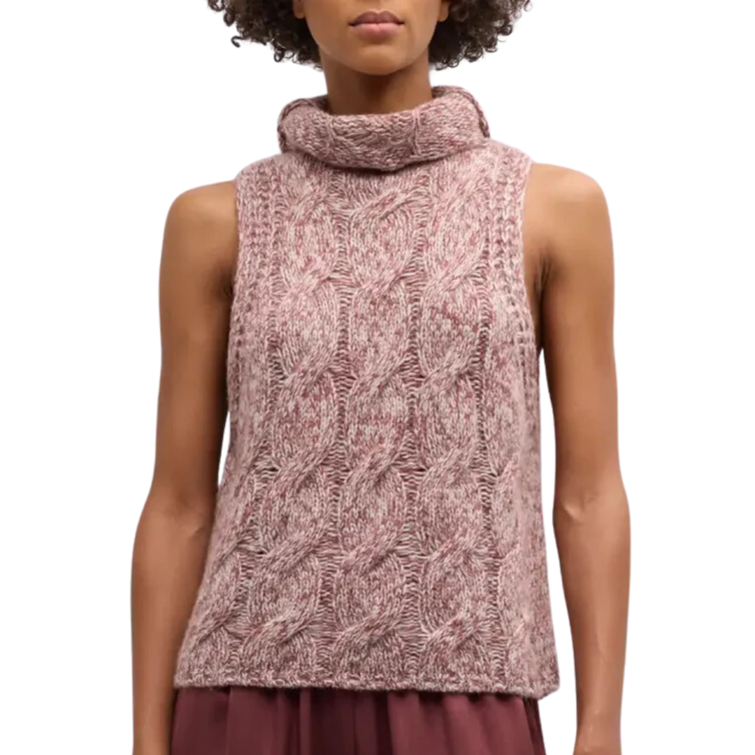Saige Marled Cropped Turtleneck in Marled Cimarron
