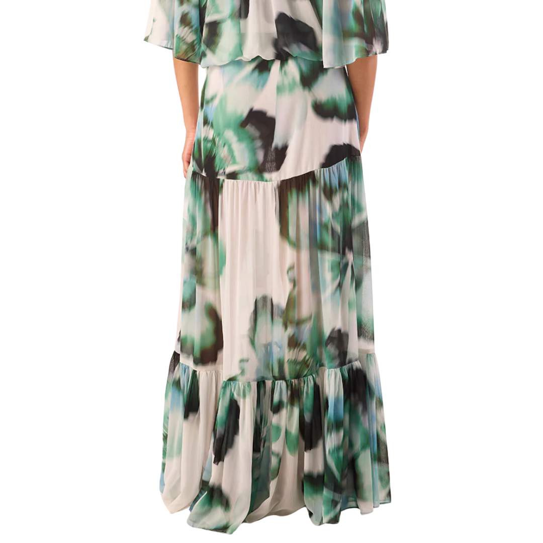 Mavi Skirt in Verdant Anemone Chiffon