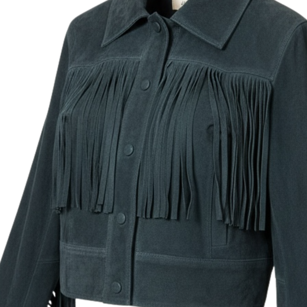 Shania Washed Suede Jacket in Twilight