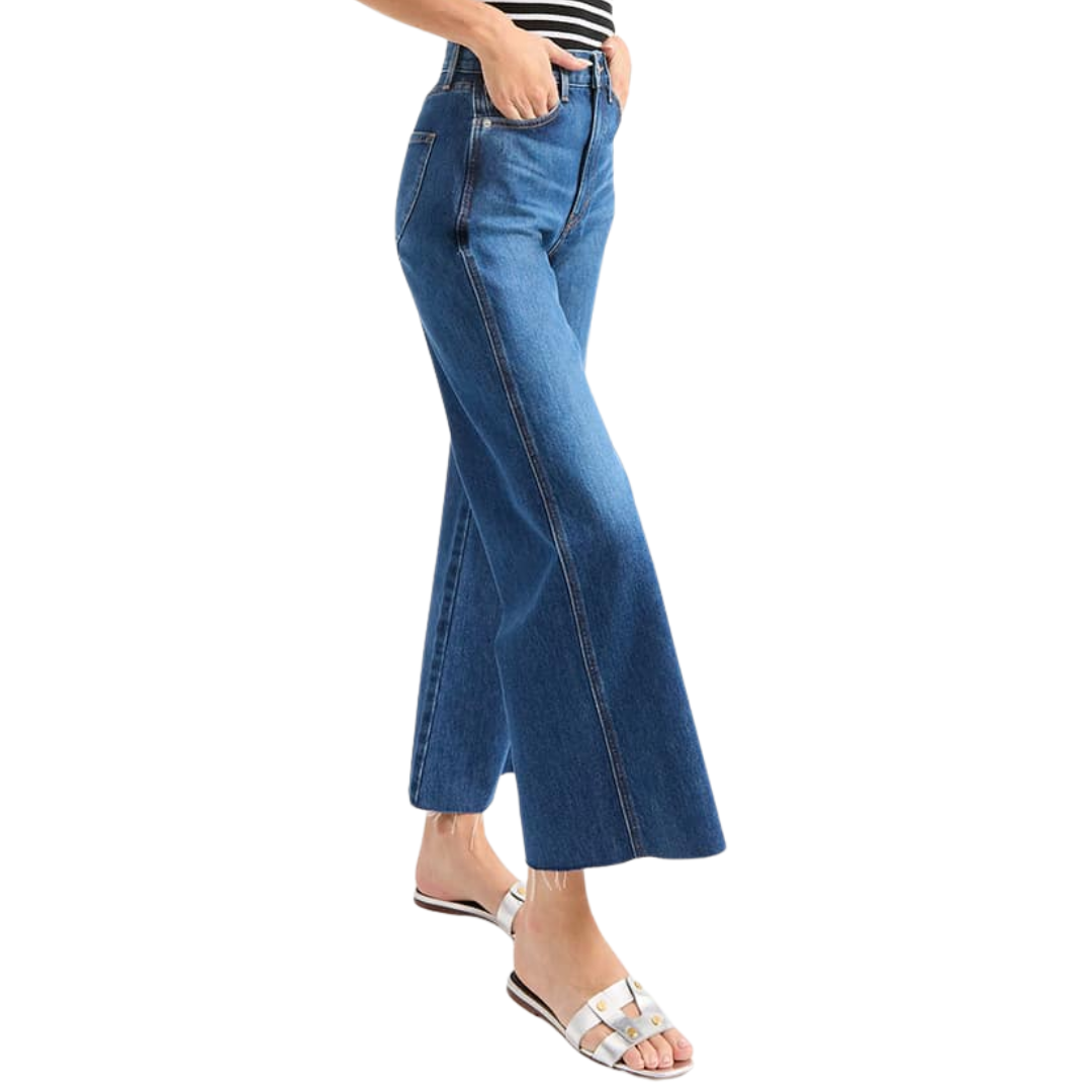 Taylor Cropped Wide-Leg Jean in Bright Blue