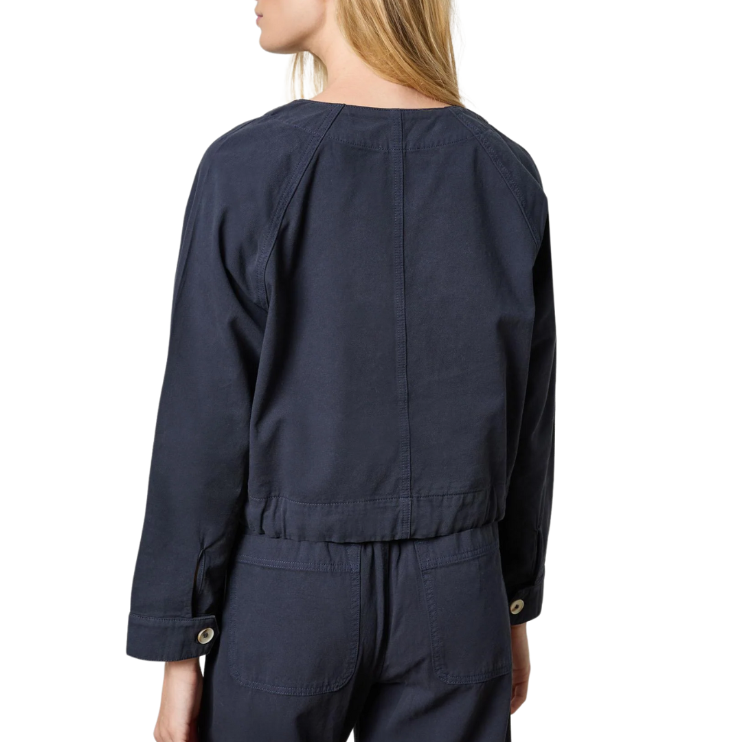 Drawstring Waist Jacket in Navy