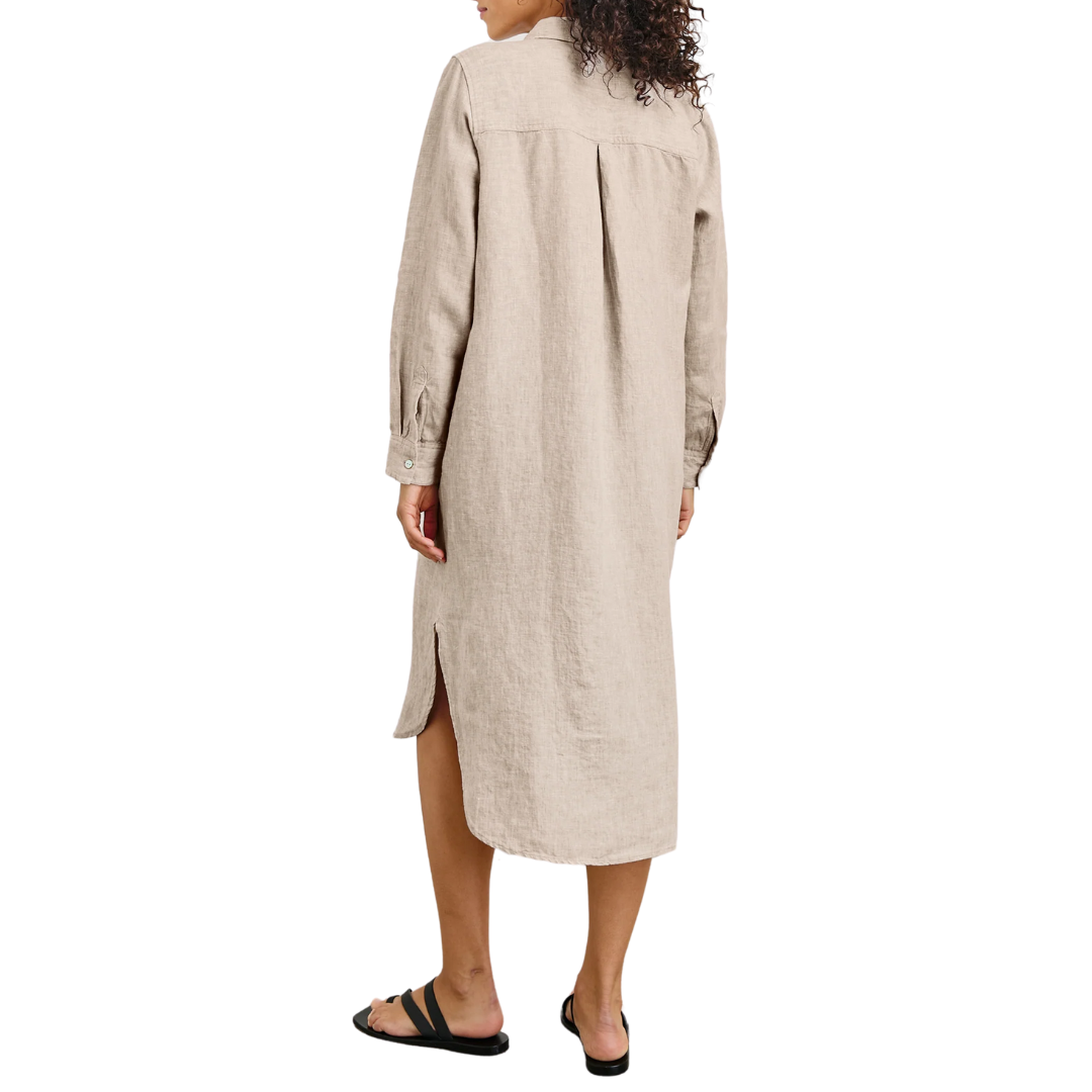 Val Shirt Dress in Heathered Flax