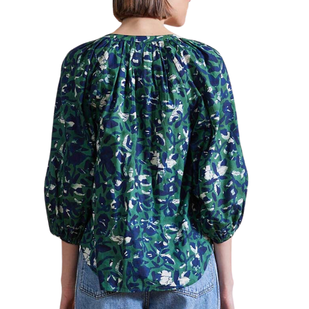 Mitte Top in Aqua Di Fiore Green