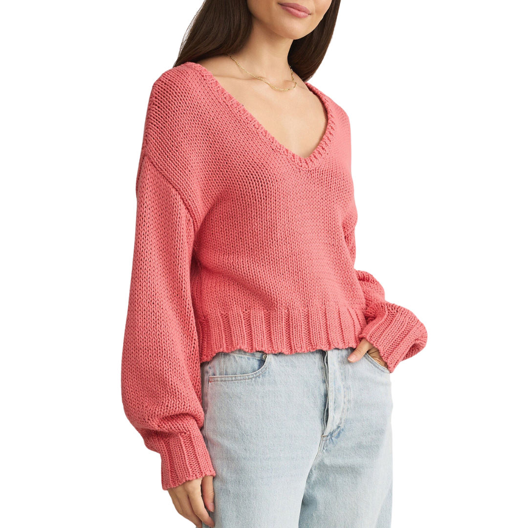 Vida Reversible Sweater in Sunset Pink