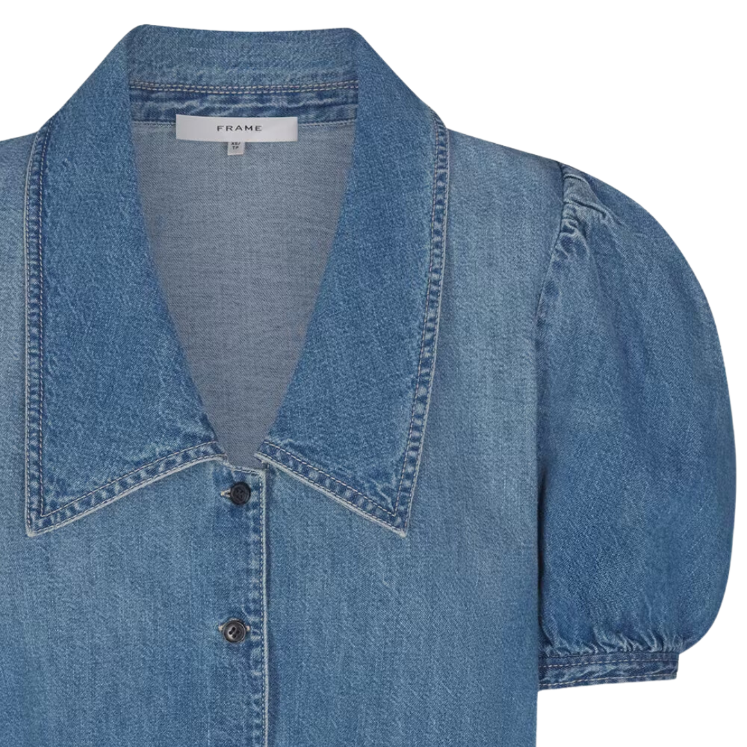 Denim Sailor Blouse in Starlet
