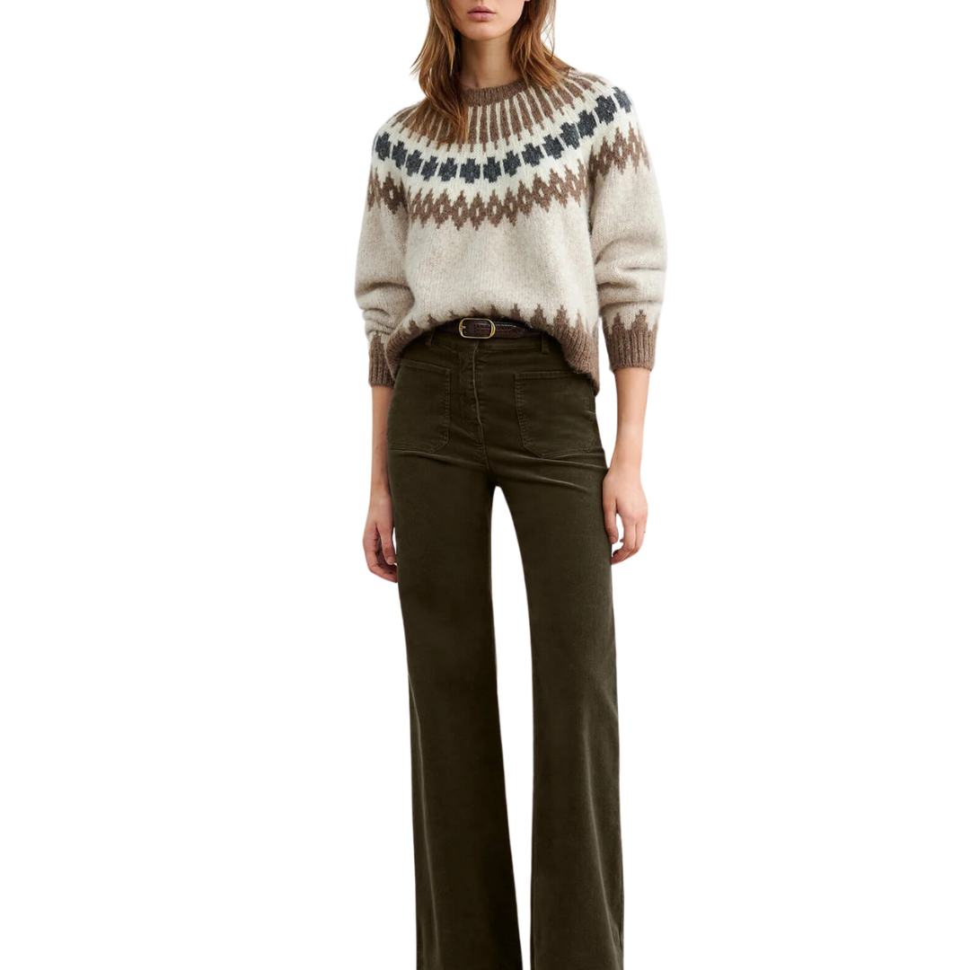 Alena Sweater in Oatmeal Fairisle