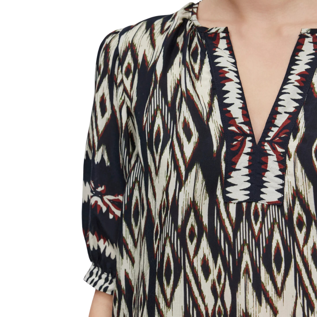 Beatrice Top in Black/Ecru