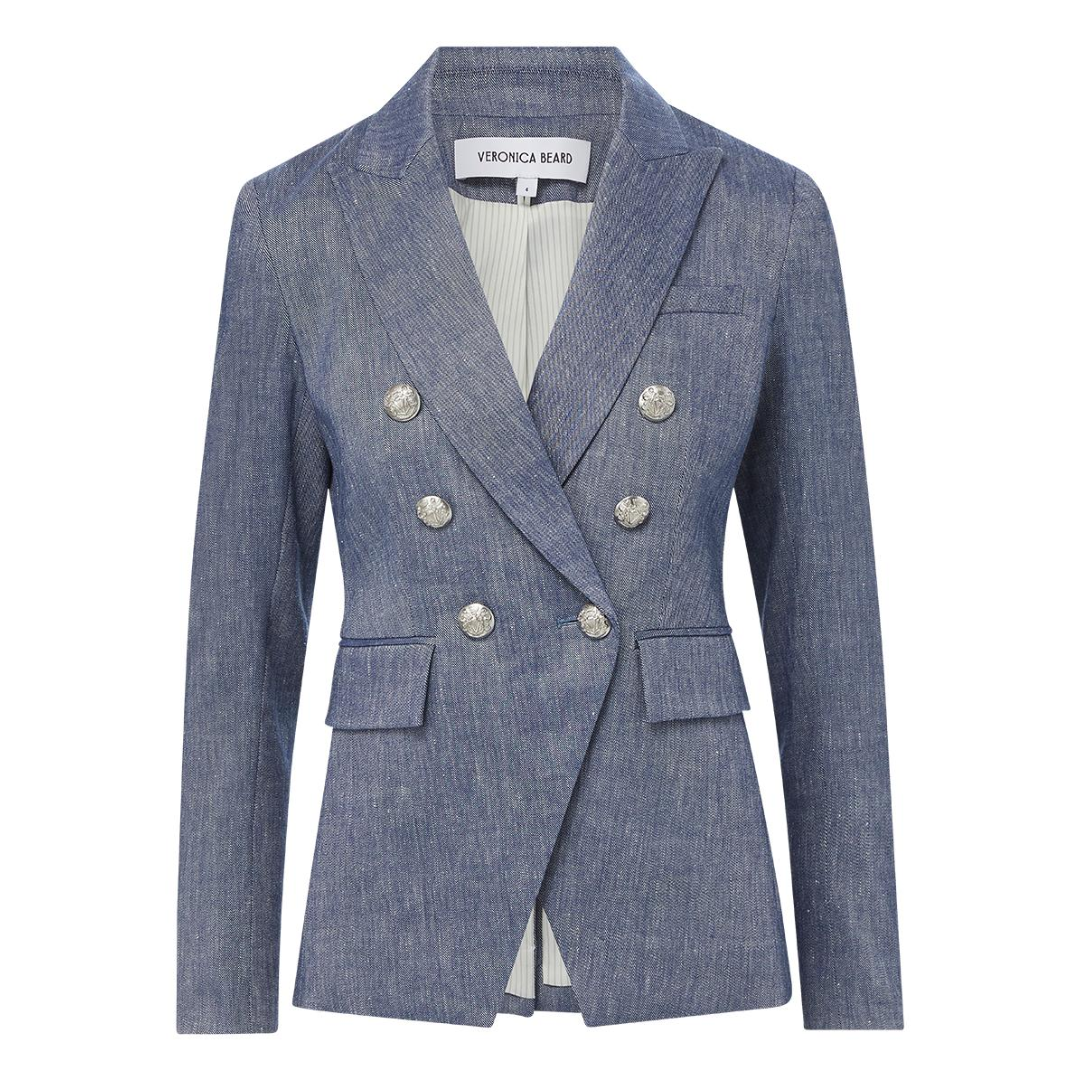 Miller Linen Dickey Jacket in Blue Melange
