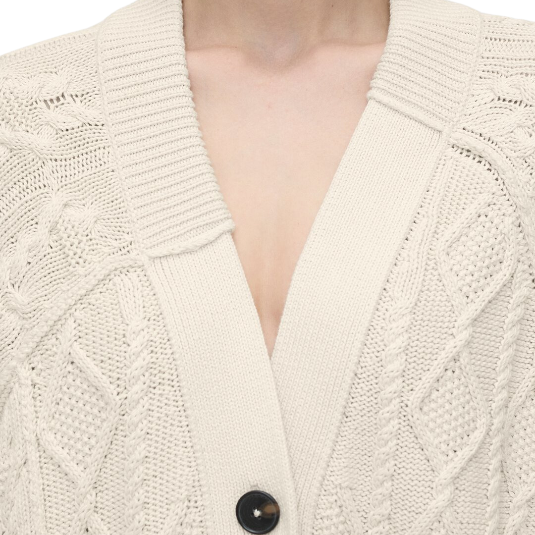 Organic Cotton Cardigan in Ivory