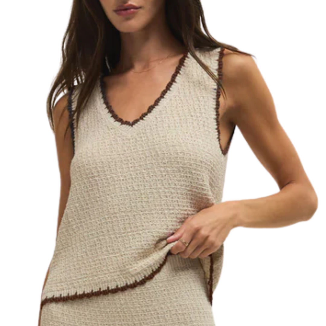 Yessenia Whipstitch Tank in Linen