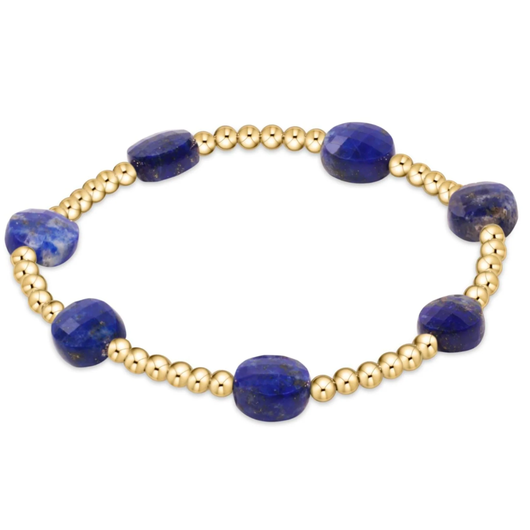 Admire Gold 3mm Bead Bracelet in Lapis
