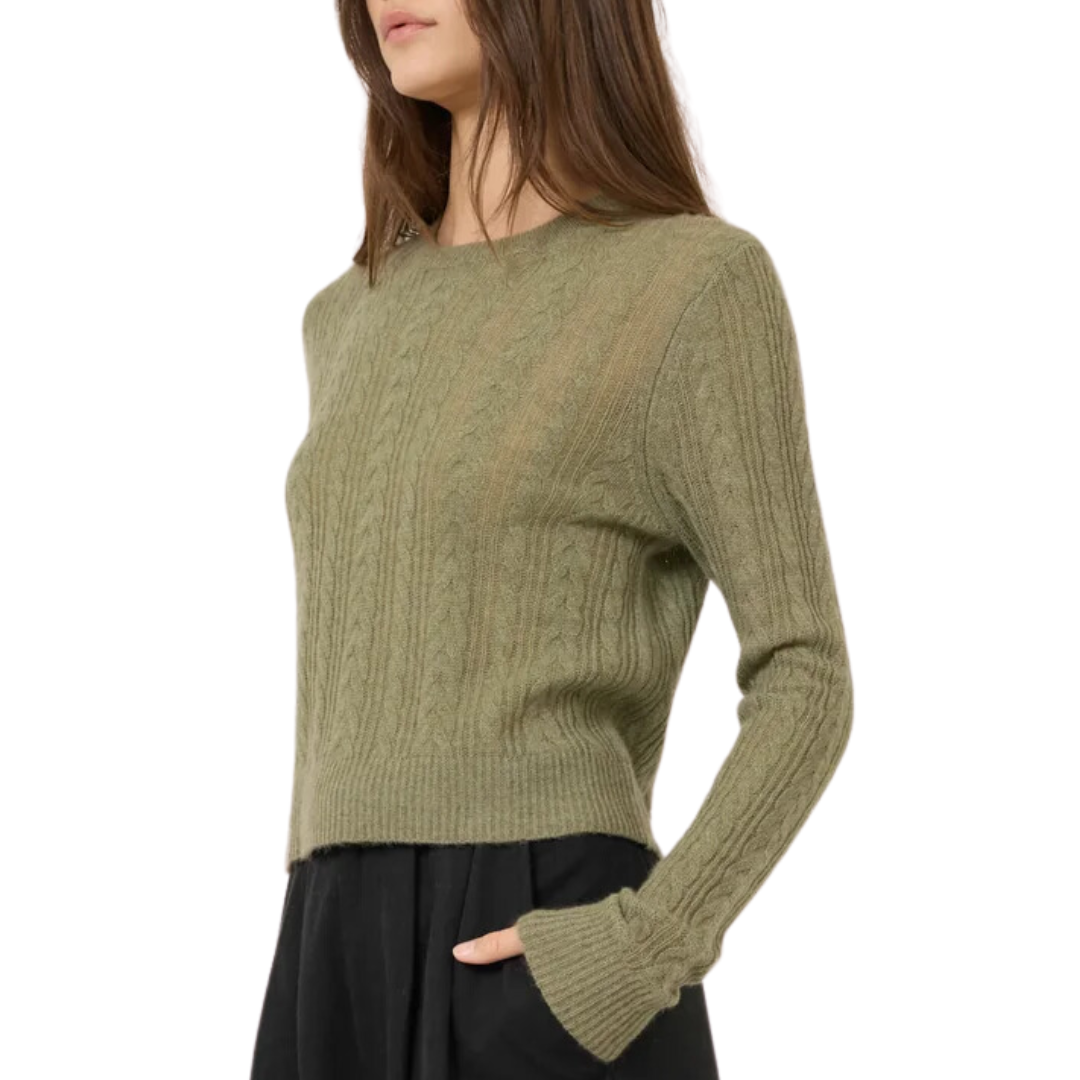 Blakely Tissue Cashmere Pullover in Sage