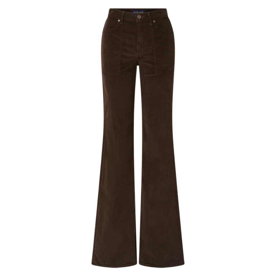 Crosbie Corduroy Wide-Leg Pant in Dark Chocolate