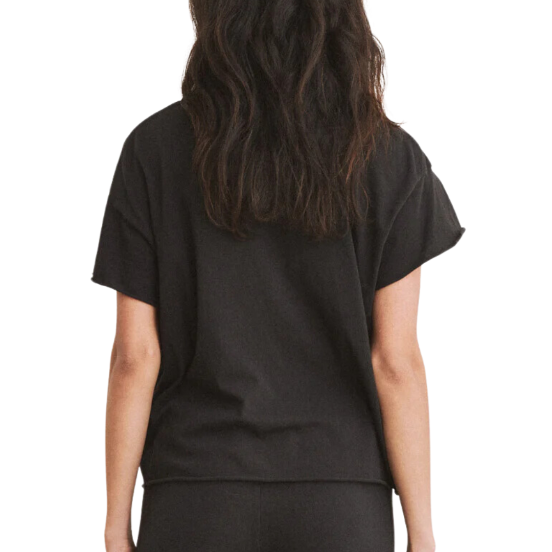 The Crop Tee in Almost Black