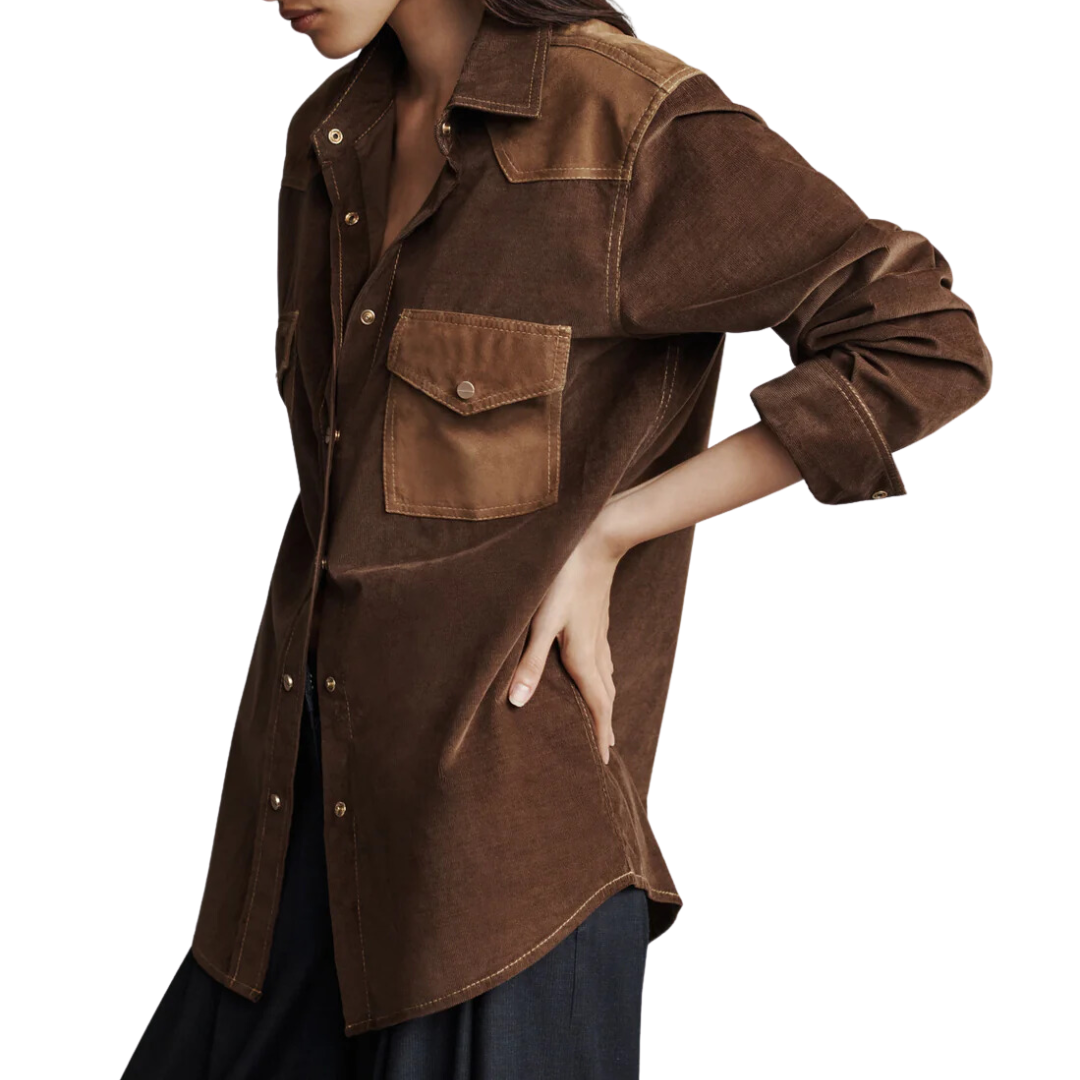 Cowboy Take Me Away Shirt in Fudge/Tobacco