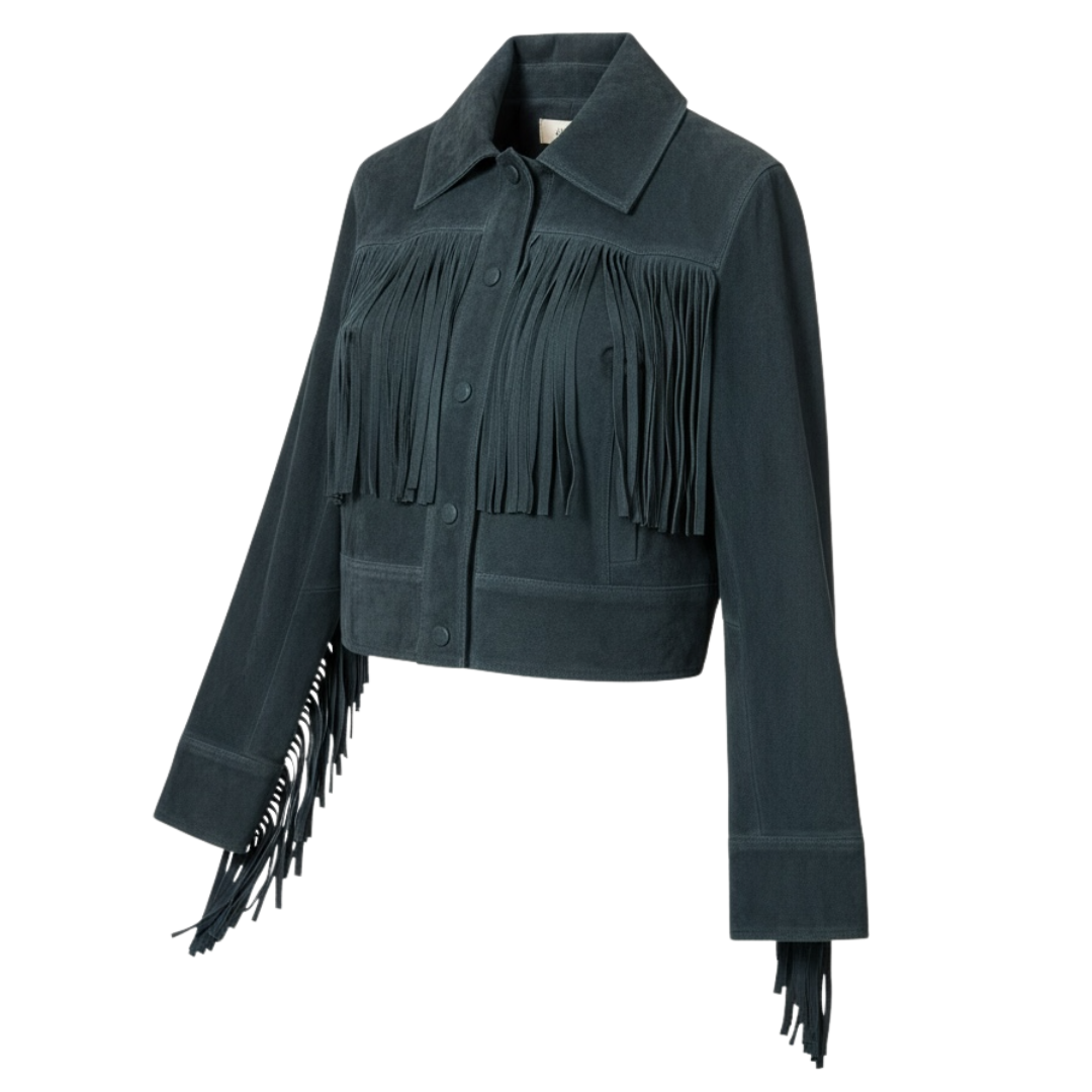 Shania Washed Suede Jacket in Twilight