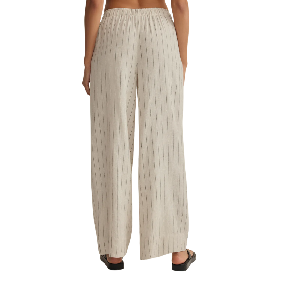 Henri Striped Wide Leg Pant in Linen