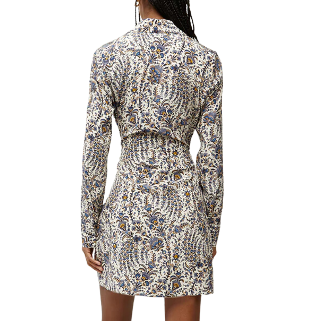 Lavella Floral Wrap Dress in Ecru Multi