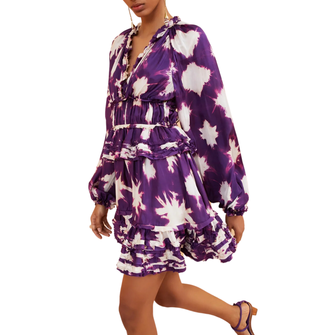 Emery Dress in Cassis Blur