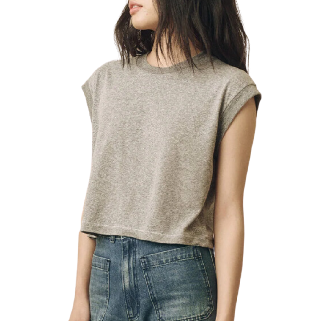The Square Tee in Heather Grey