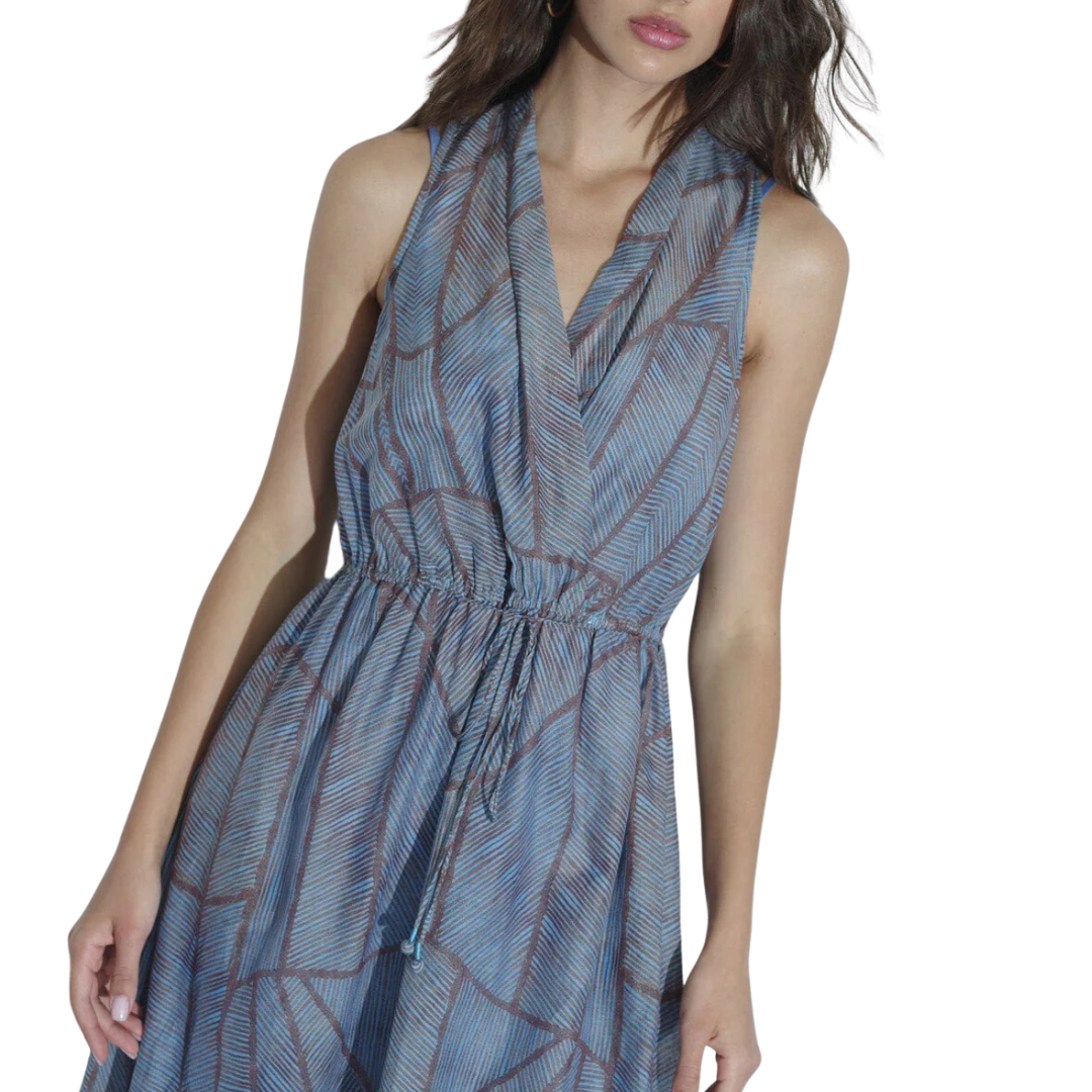 Darby Dress in Cyan Geode