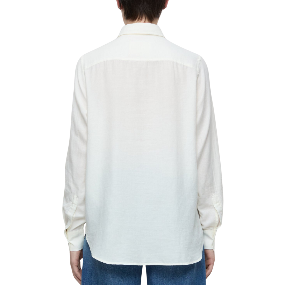 Cotton-Cashmere Blend Blouse in Ivory
