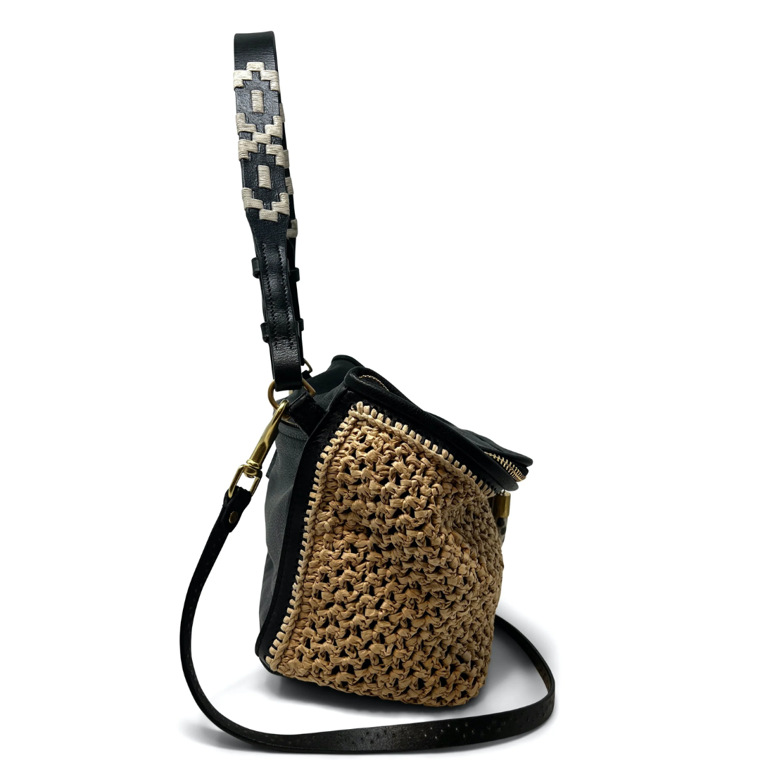 Mini Rough Night Crossbody in Black Natural