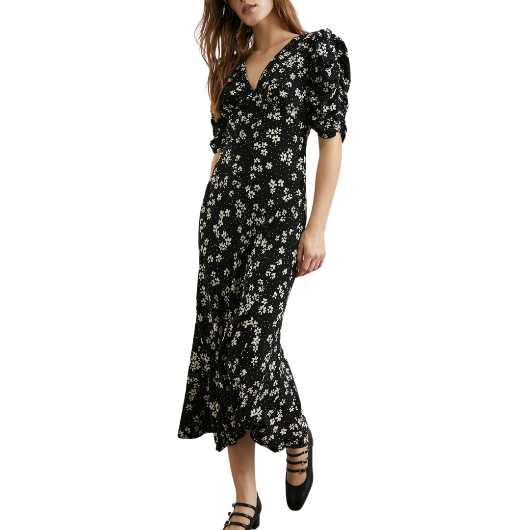 Zariah Dress in Noir Floral