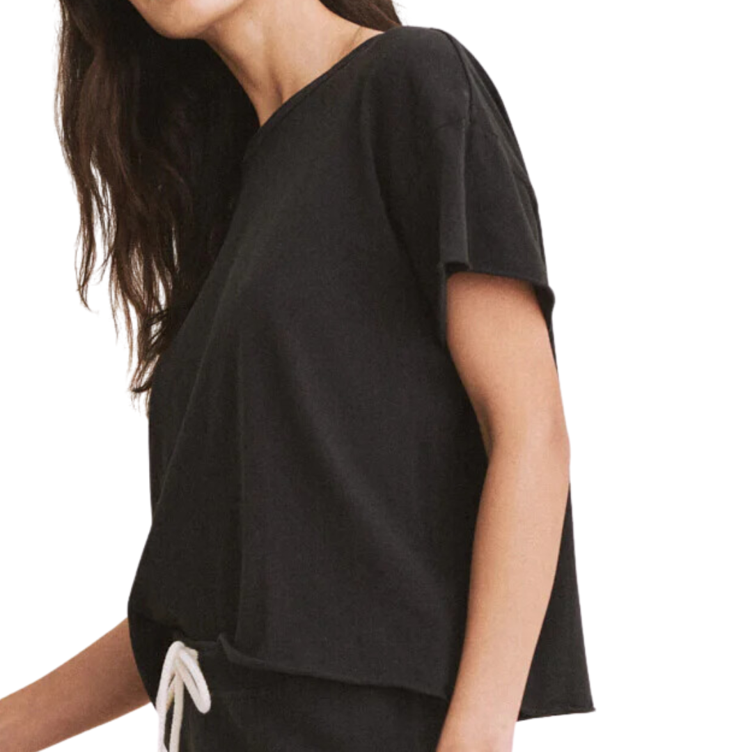 The Crop Tee in Almost Black